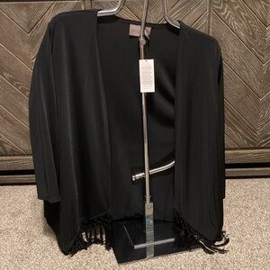 Chico's Elegant Black Open-Front Cardigan